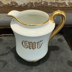 Antique French Porcelain Monogrammed 19th Century Creamer